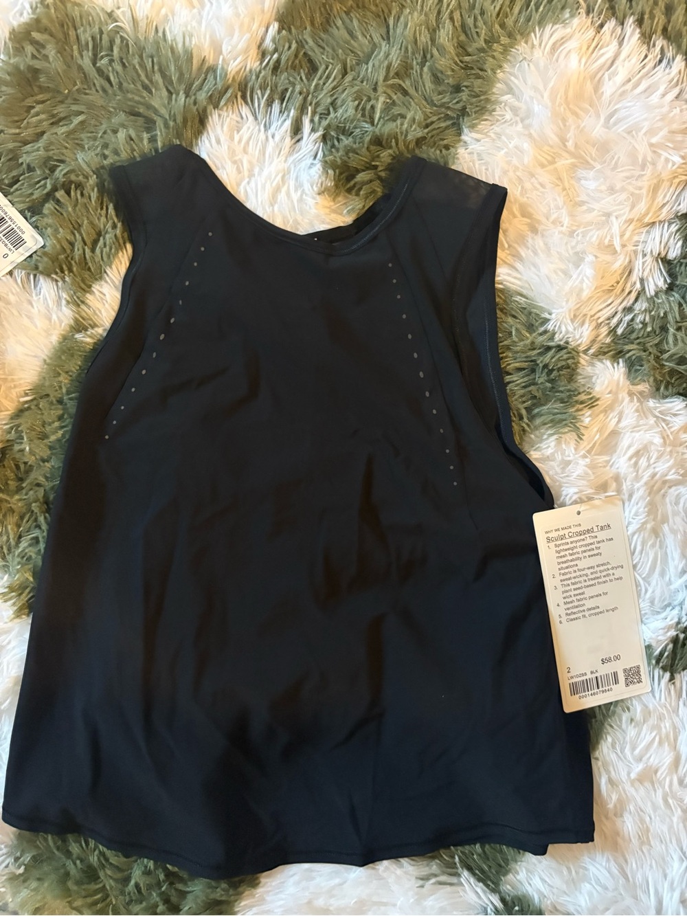 Lululemon Sculpt Cropped Black Sleeveless Tank Top